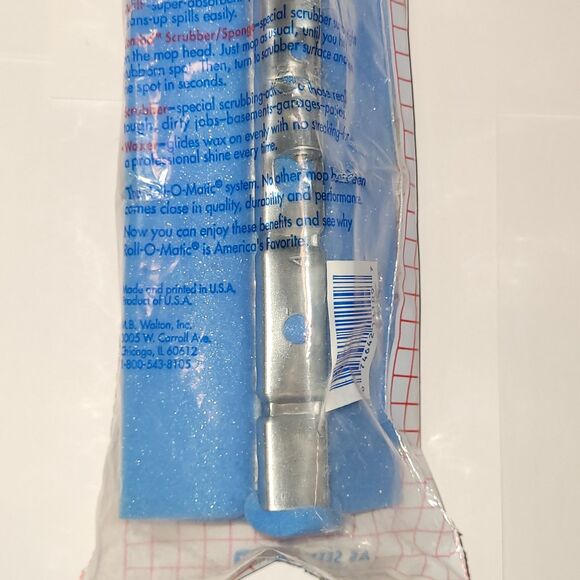 New Roll-O-Matic 10" Sponge Mop Refill 1110R Blue WB Walton NOS Steel Const USA - Picture 6 of 9
